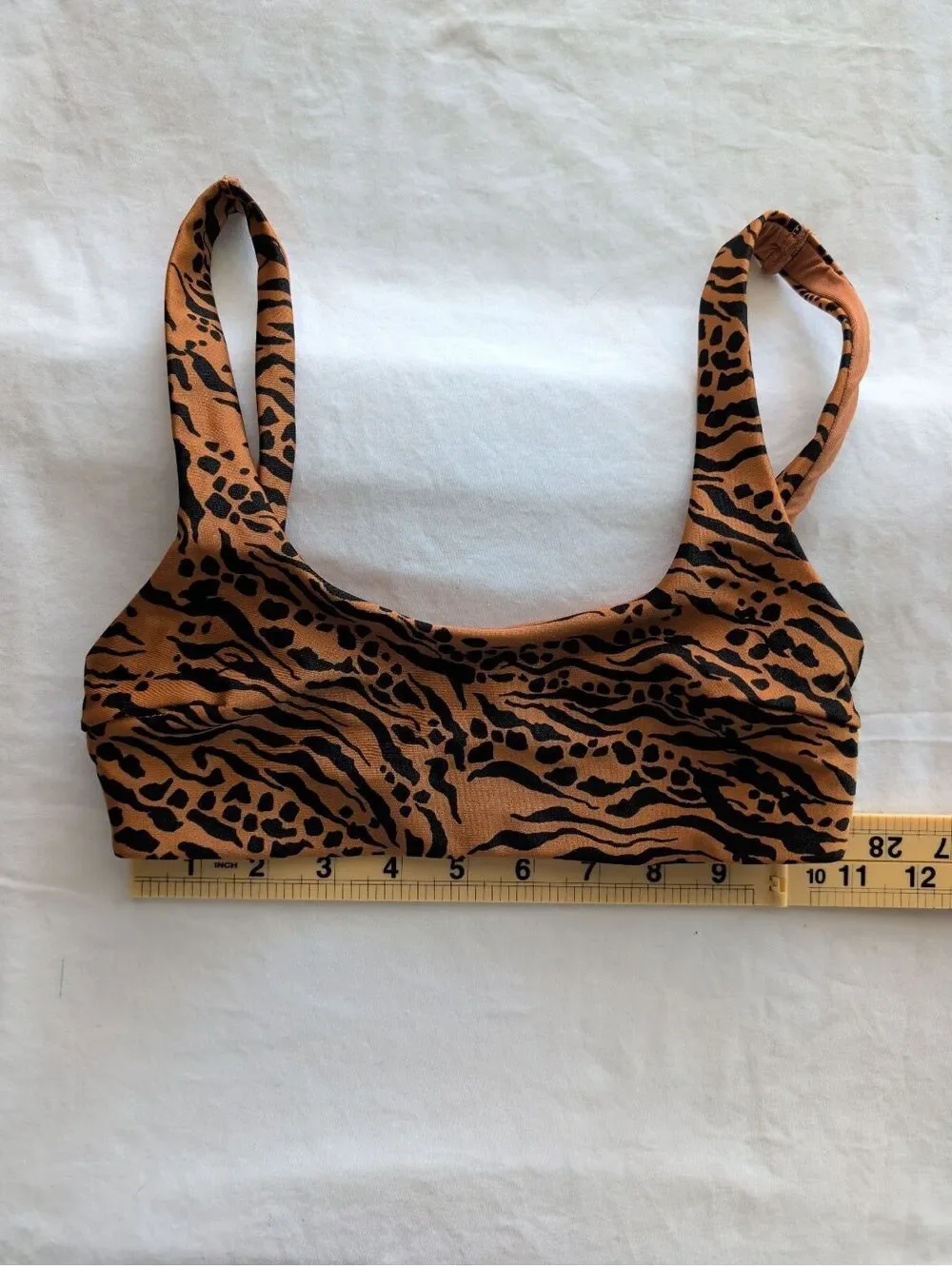 Animal Print Bikini Swim Top Brown Black Size 2 (US) EUR 34